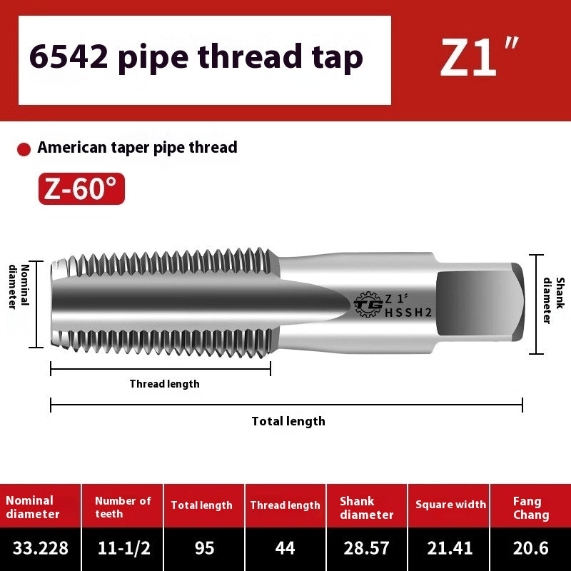 1099-Plumbing Tap Faucet Pipe Thread Repair Tap 6542 High Speed Steel G1/8 1/4 1/2 3/4 Shandong Denso Pricision Tools Co.,Ltd.